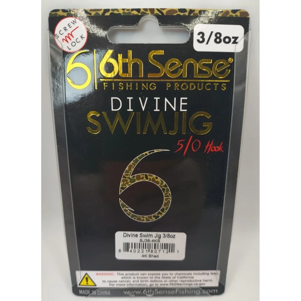 6th Sense Divine Swim Jig - 3/8oz - 5/0 Hook - 4k Shad (New in Package)
